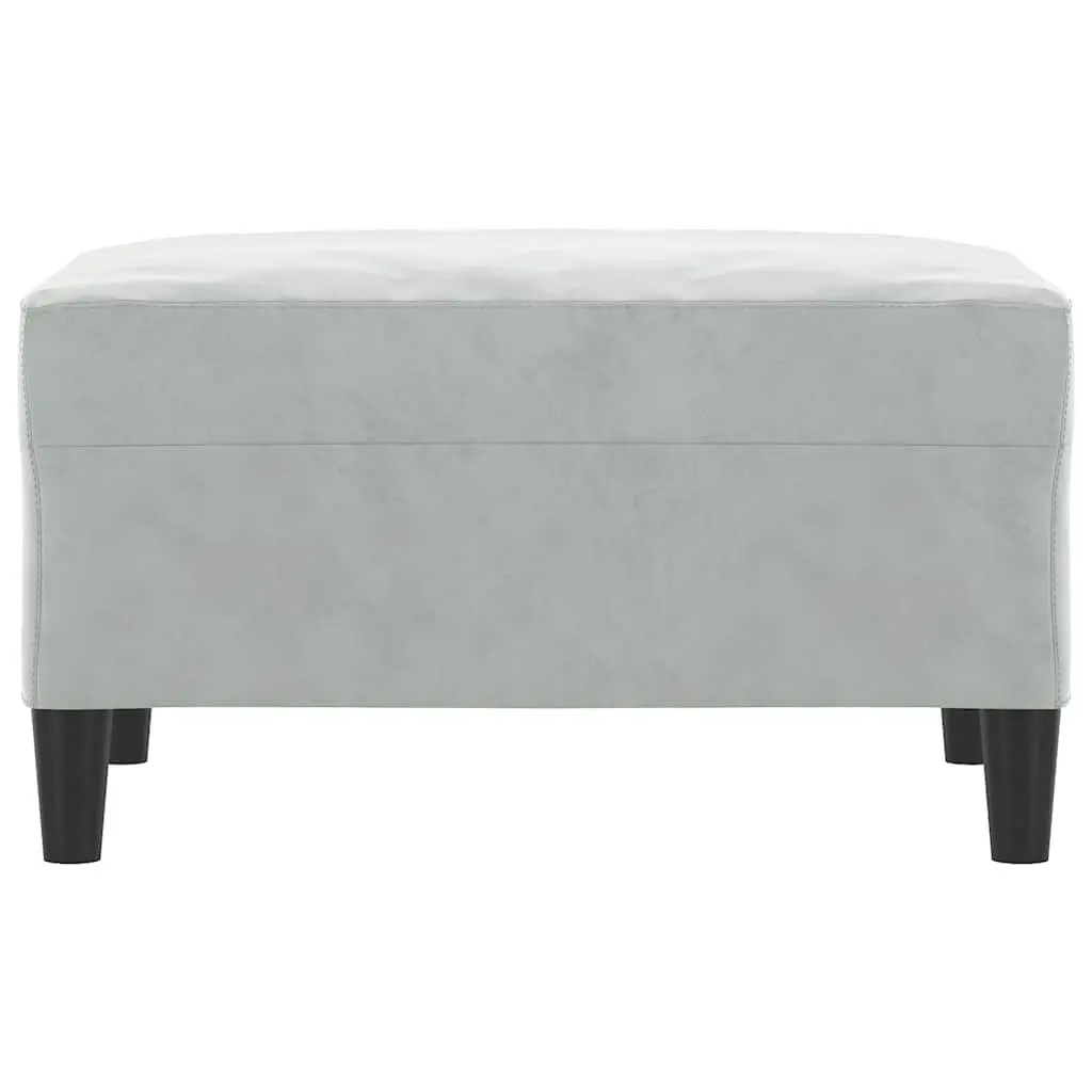 Footstool Ottoman Foot Rest 70x55x41 cm Light Grey Velvet
