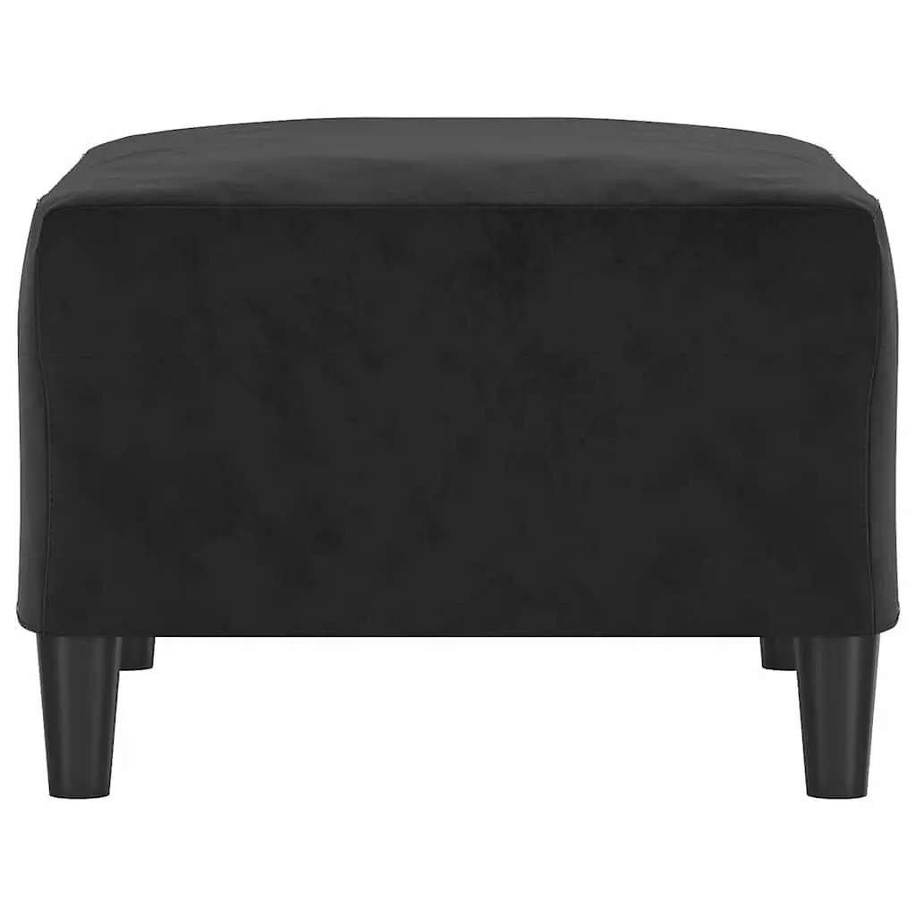 Ottoman Footstool Footrest Compact Black Velvet Furniture