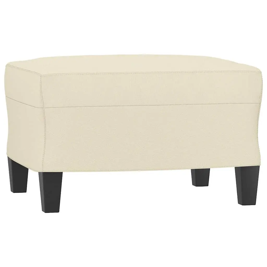 Cream Faux Leather Footstool