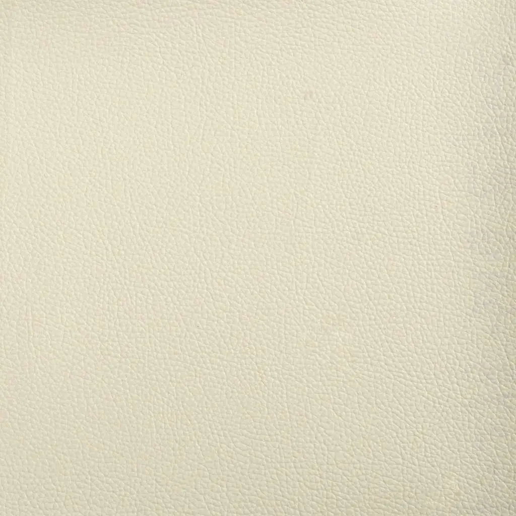 Cream Faux Leather Footstool