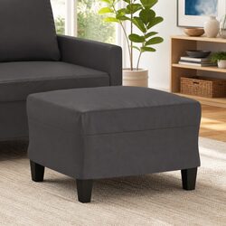 Reliable Grey Faux Leather Footstool for Your Home