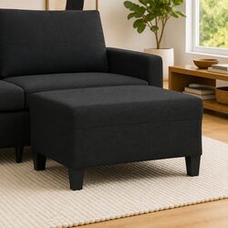 Practical Black Fabric Footstool for Comfort and Style