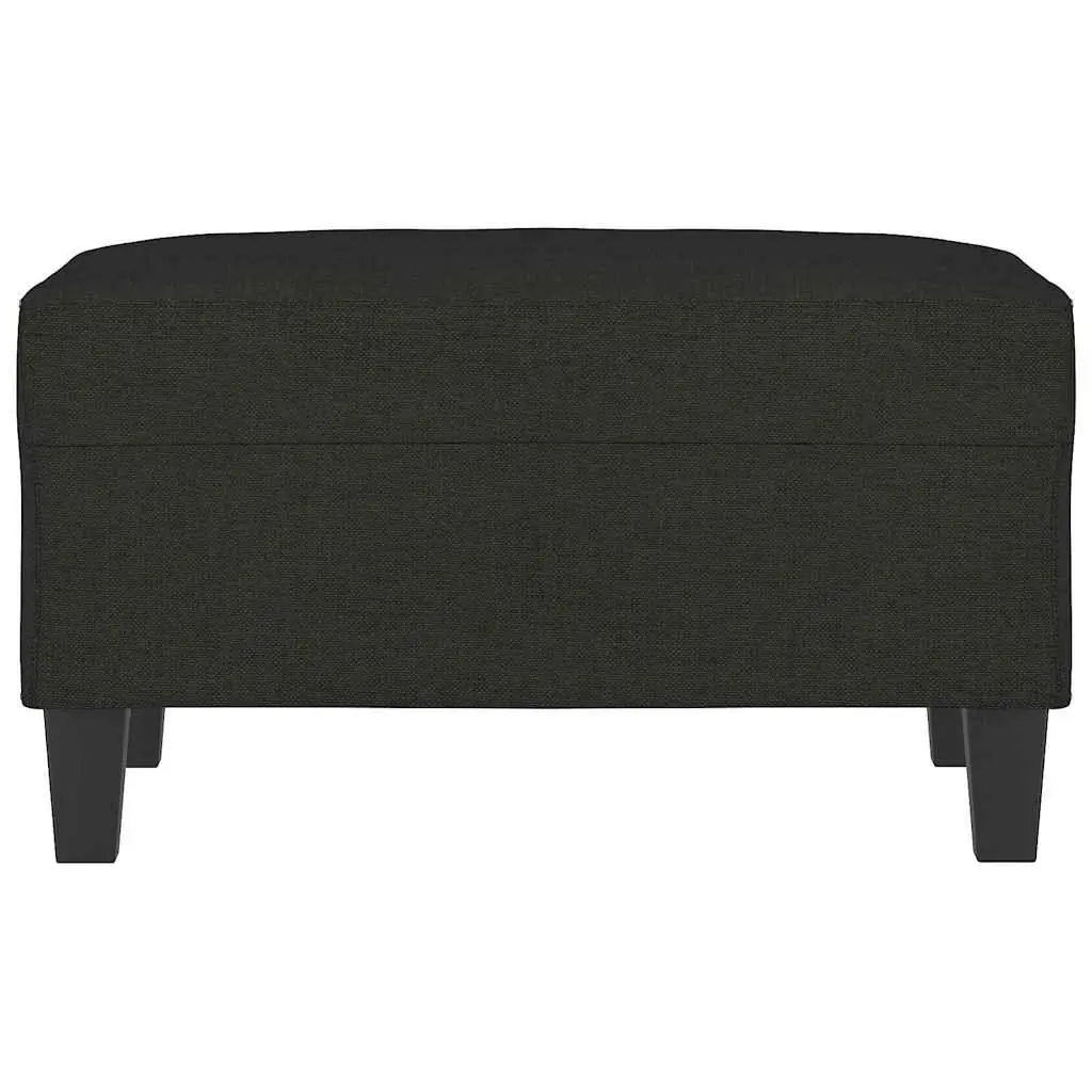 Ottoman Footrest Black Fabric Compact Living Room Seat