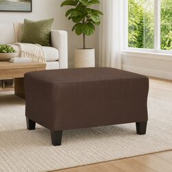 Reassuring Comfort with a Brown Faux Leather Footstool