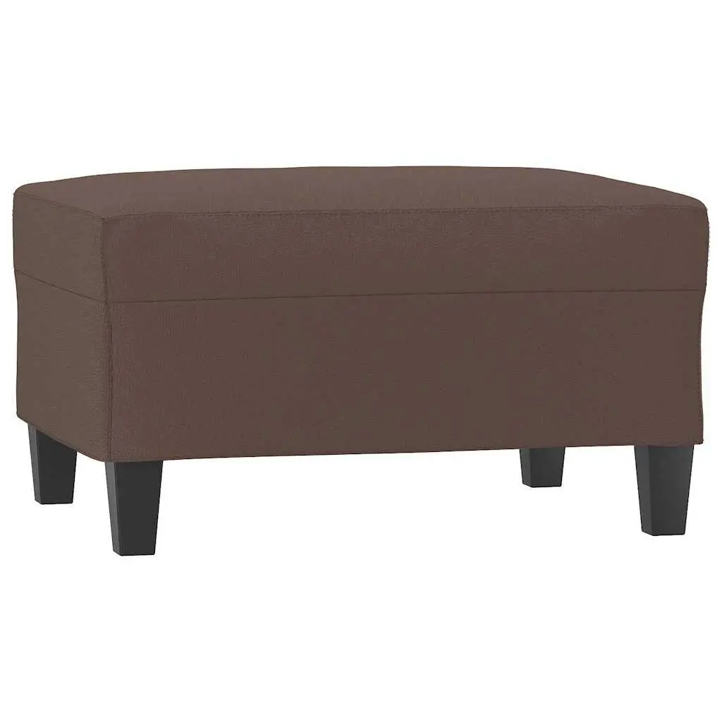 Footstool Footrest 70x55x41 cm Brown Faux Leather Ottoman