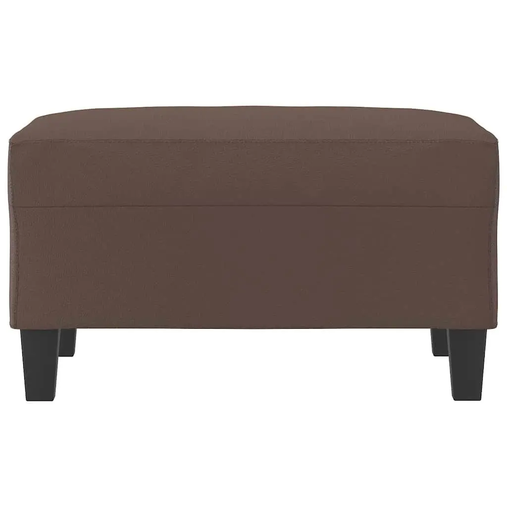 Footstool Footrest 70x55x41 cm Brown Faux Leather Ottoman
