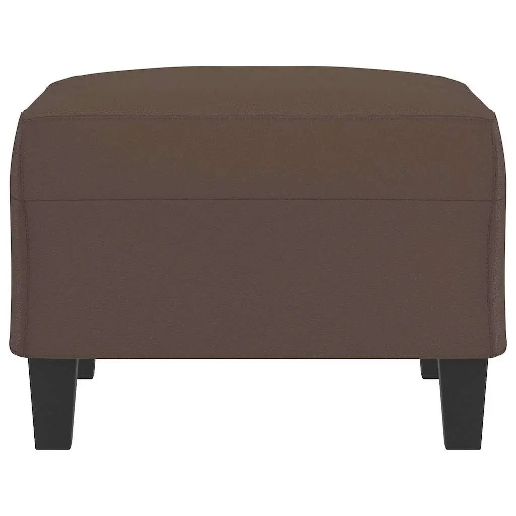 Footstool Footrest 70x55x41 cm Brown Faux Leather Ottoman