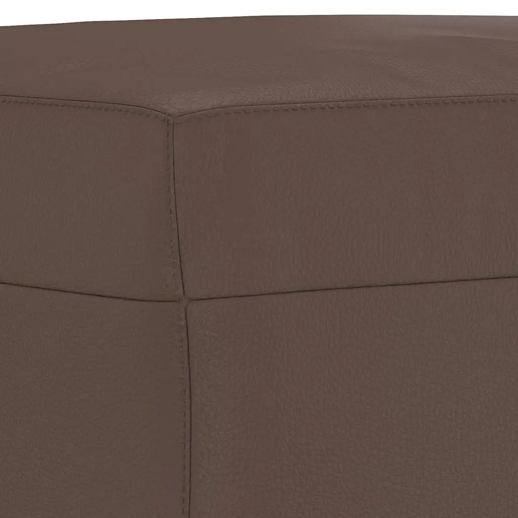 Footstool Footrest 70x55x41 cm Brown Faux Leather Ottoman