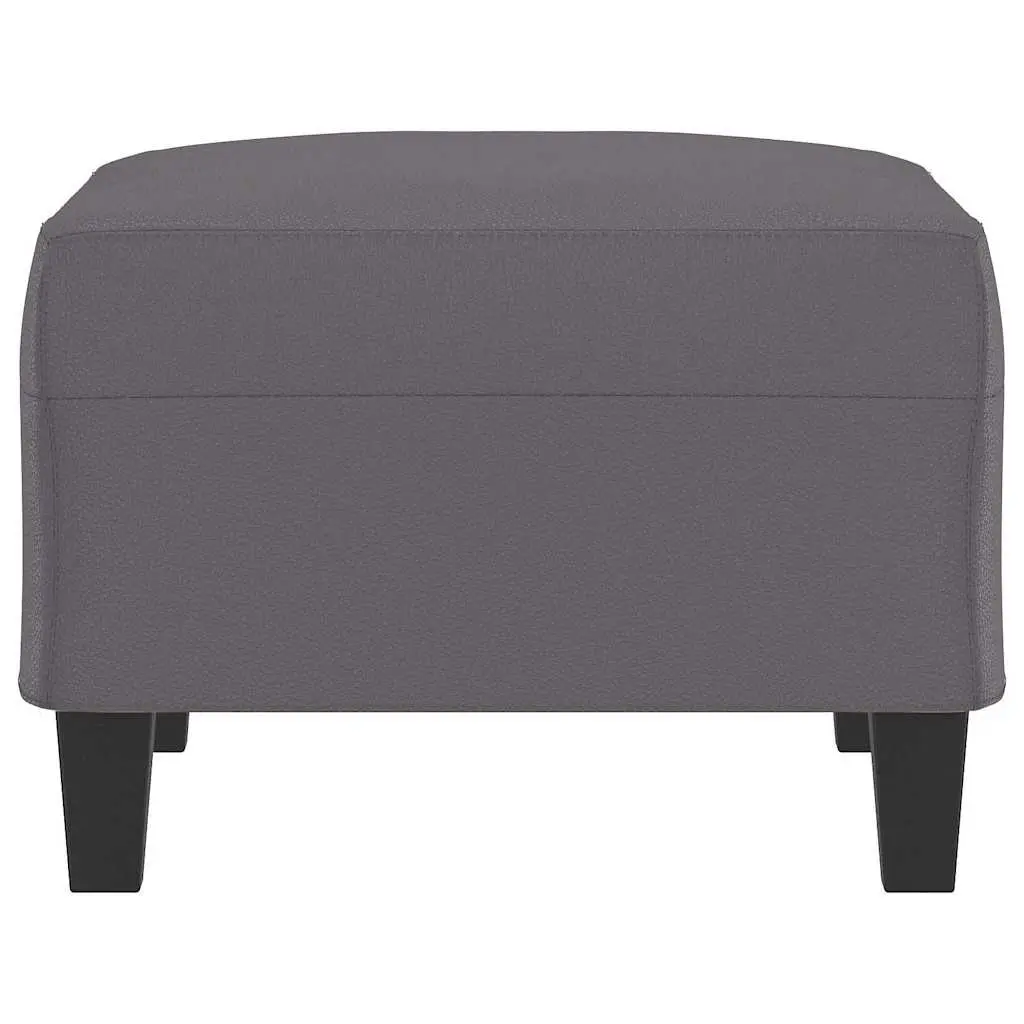Footstool Grey 70x55x41 cm Faux Leather Ottoman Seat Rest Compact Modern