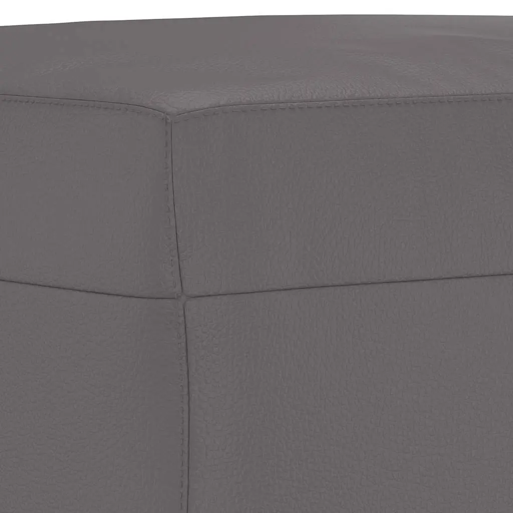 Footstool Grey 70x55x41 cm Faux Leather Ottoman Seat Rest Compact Modern