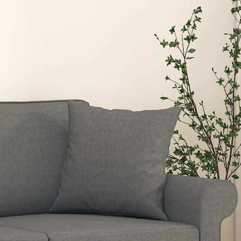 Square Cushions Grey 40x40cm 2 Piece Throw Pillows for Sofa Couch Home Decor