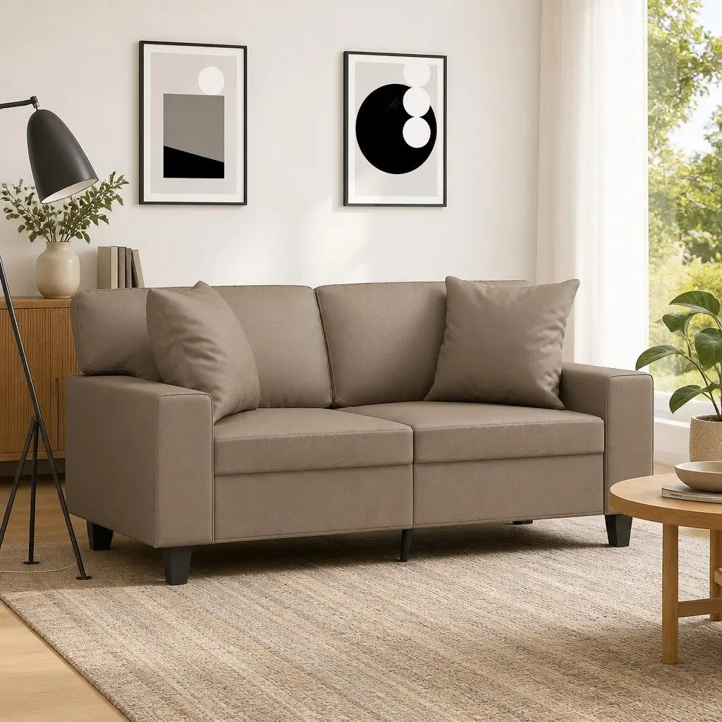 Throw Pillows 2 pcs Cappuccino 40x40 cm Faux Leather Square Cushions Sofa Decor