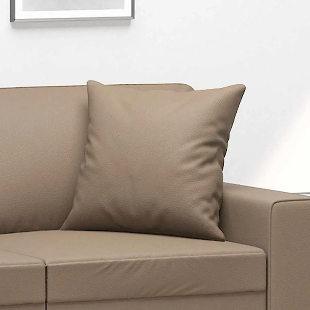 Throw Pillows 2 pcs Cappuccino 40x40 cm Faux Leather Square Cushions Sofa Decor