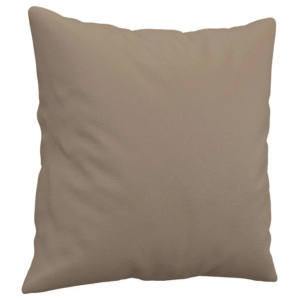 Throw Pillows 2 pcs Cappuccino 40x40 cm Faux Leather Square Cushions Sofa Decor