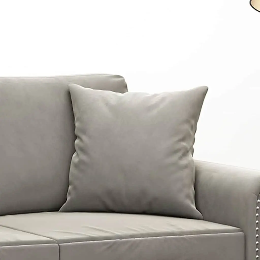 Cushions Velvet Grey 40x40cm Square Throw Pillows 2pcs for Sofa Couch Home Decor