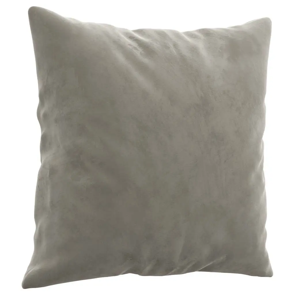 Cushions Velvet Grey 40x40cm Square Throw Pillows 2pcs for Sofa Couch Home Decor