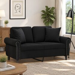 Throw Pillows 2 Pieces Black 40x40 cm Velvet Square Cushions Home Decor Sofa