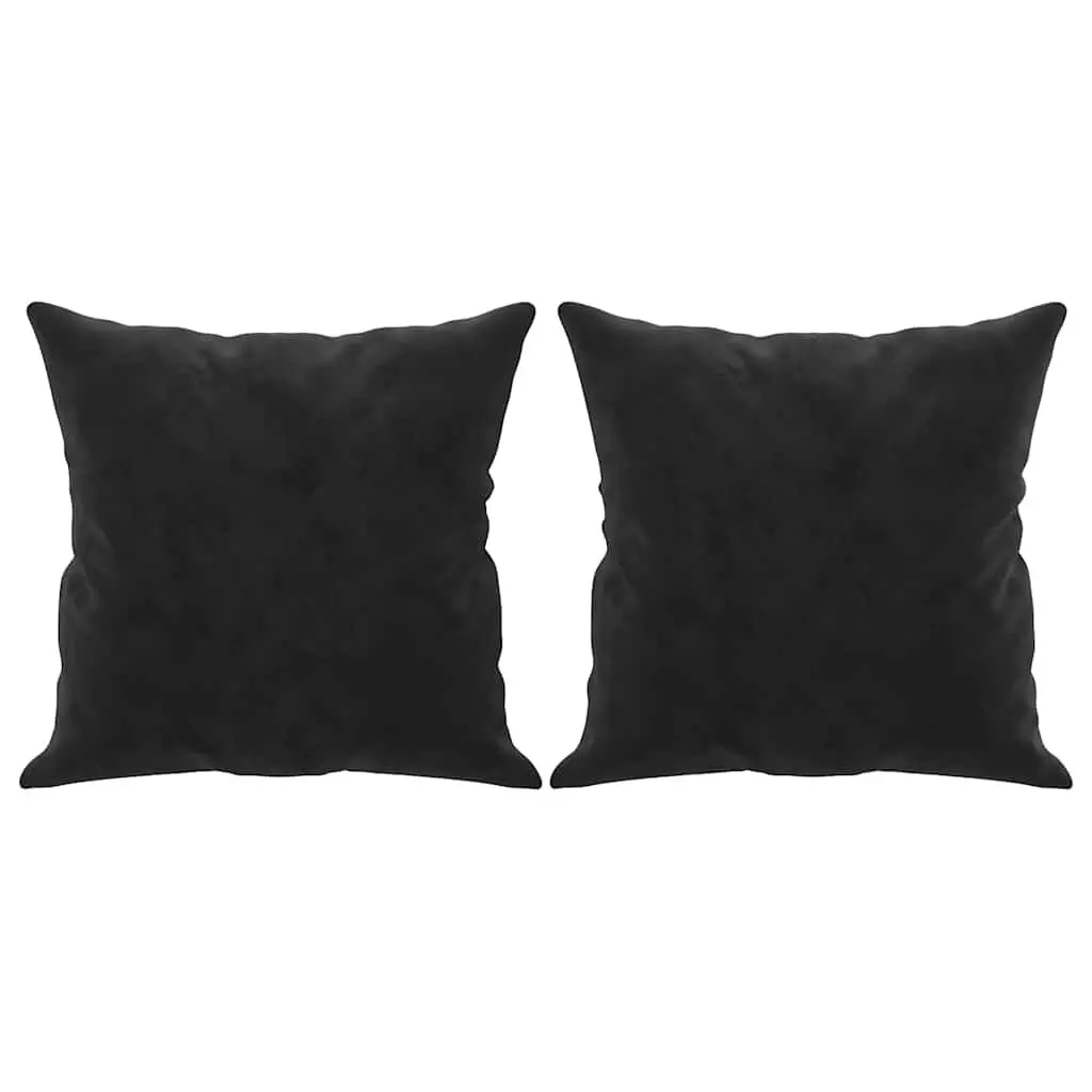 Throw Pillows 2 Pieces Black 40x40 cm Velvet Square Cushions Home Decor Sofa