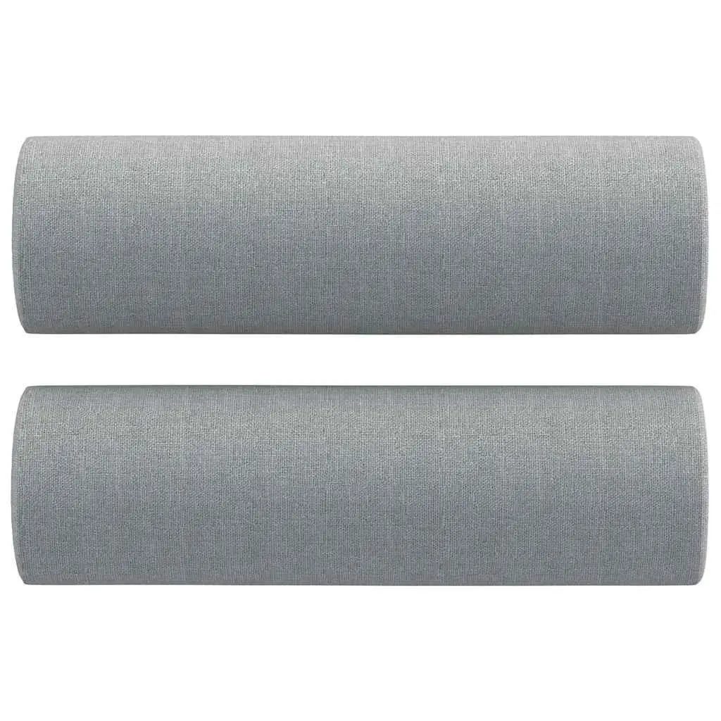 Throw Pillows Decorative Cushions 50 cm Grey Cylinder Roll Bolster 2 Piece