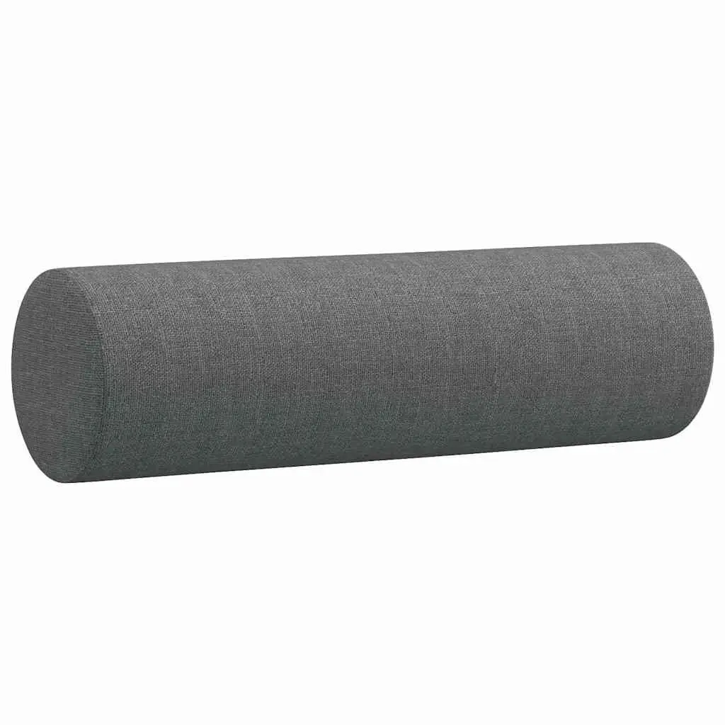 Cylinder Bolster Throw Pillows 2 pcs Grey Decorative Pillow Covers Zip Closure