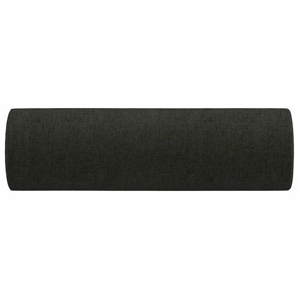Throw Pillows Decorative Bolster Cylinder 15 cm x 50 cm Black 2 Piece