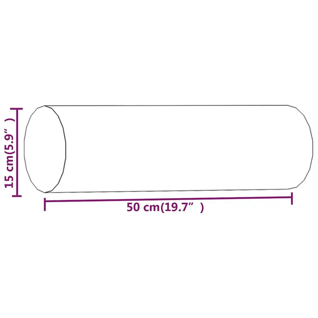 Throw Pillows Decorative Bolster Cylinder 15 cm x 50 cm Black 2 Piece