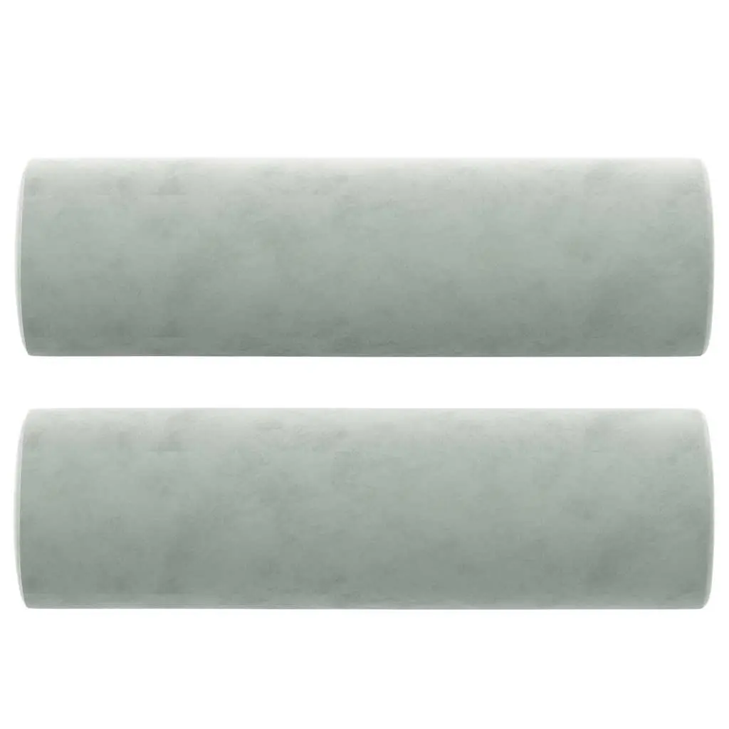 Throw Pillows Decorative Cushion Bolster 15x50 Grey Velvet 2 Piece