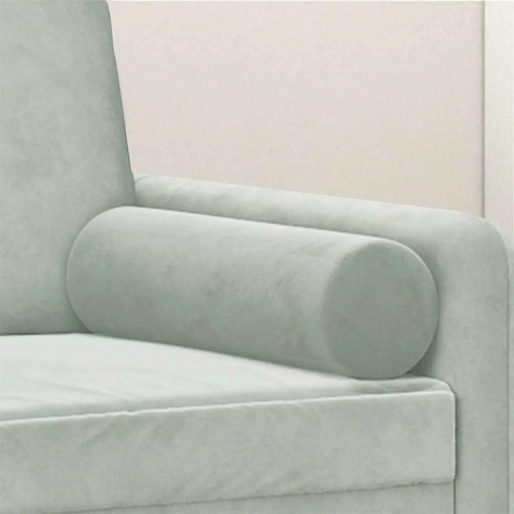 Throw Pillows Decorative Cushion Bolster 15x50 Grey Velvet 2 Piece