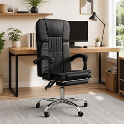 Comfortable and Valuable Black Faux Leather Chair