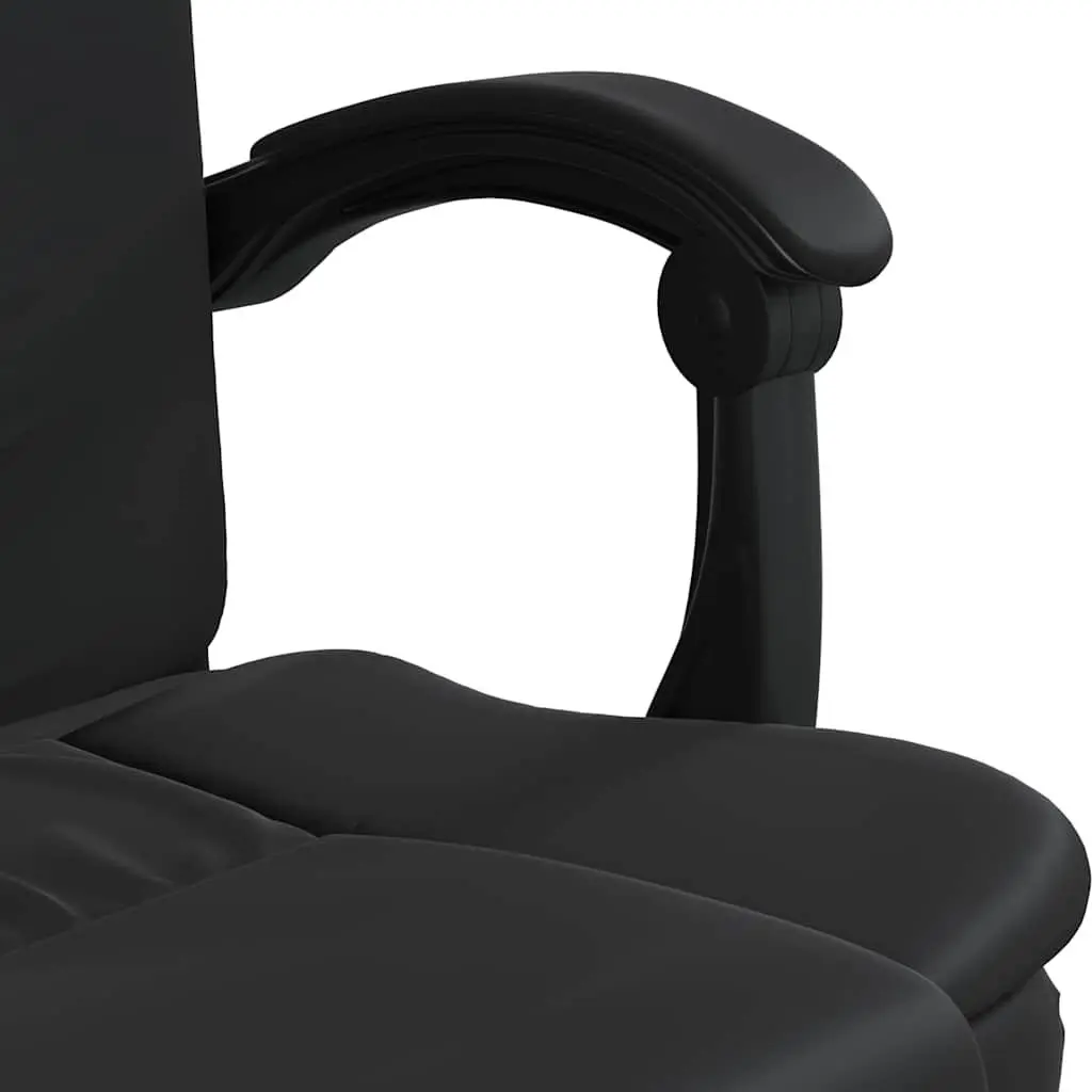 Black Faux Leather Swivel Desk Chair Adjustable Height Reclining Office Furniture