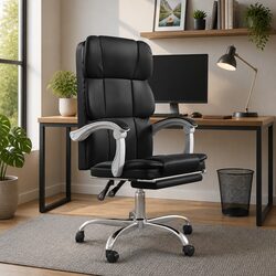 Reliable Black Faux Leather Office Chair