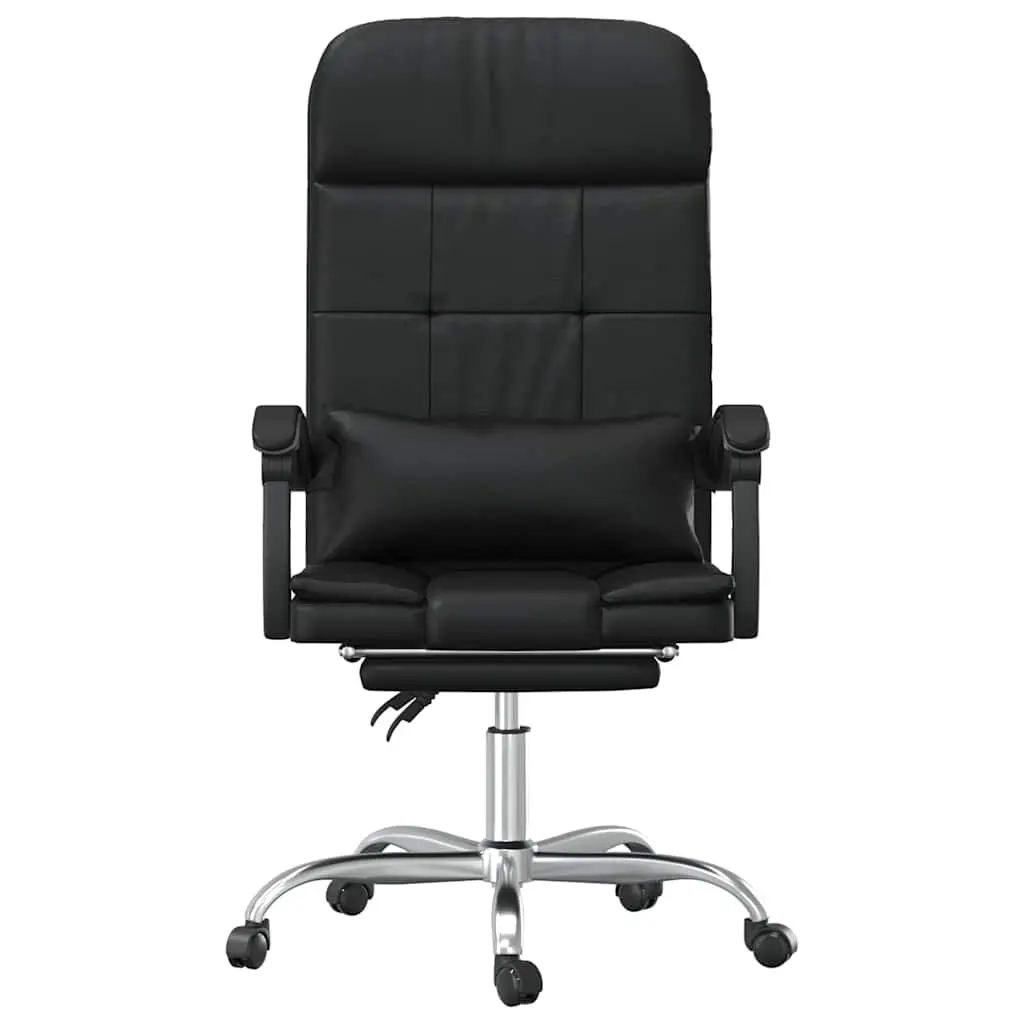 Massage Reclining Office Chair Adjustable Backrest Black Faux Leather