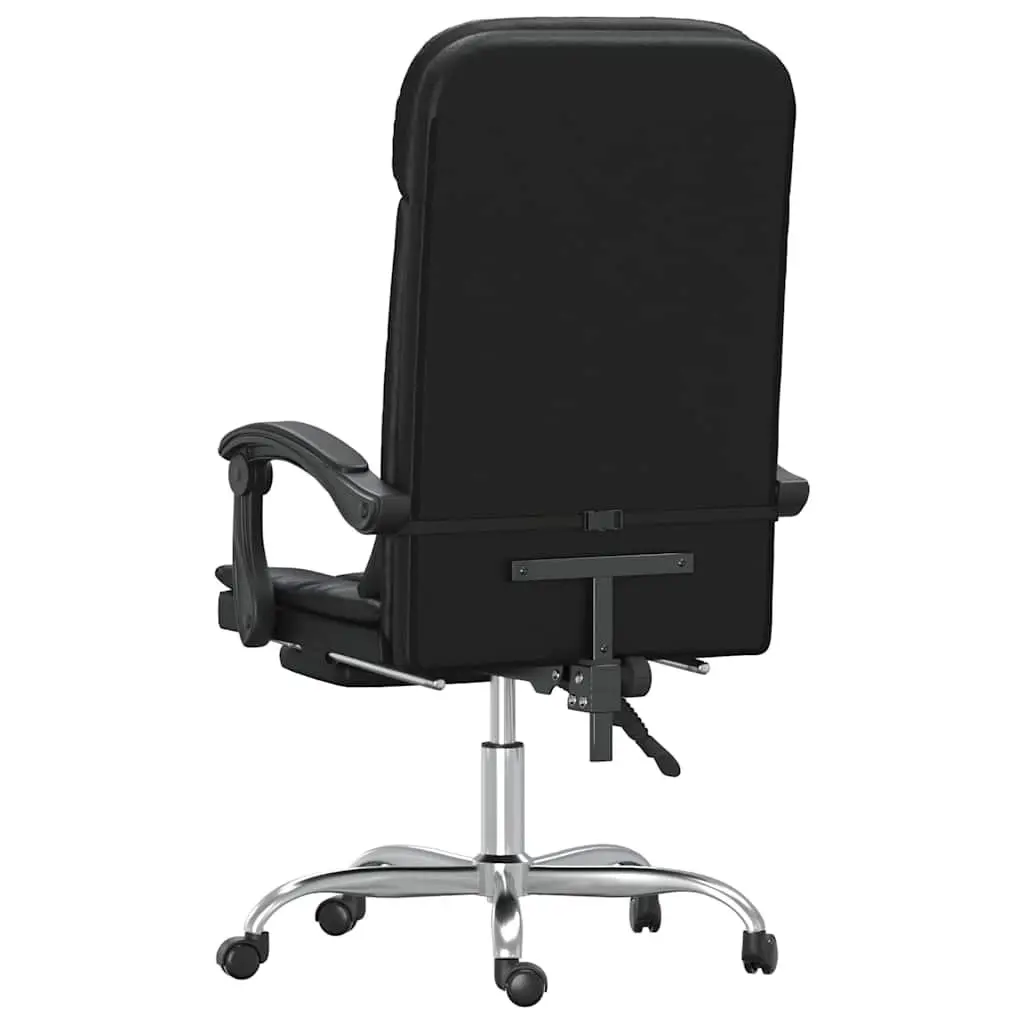 Massage Reclining Office Chair Adjustable Backrest Black Faux Leather