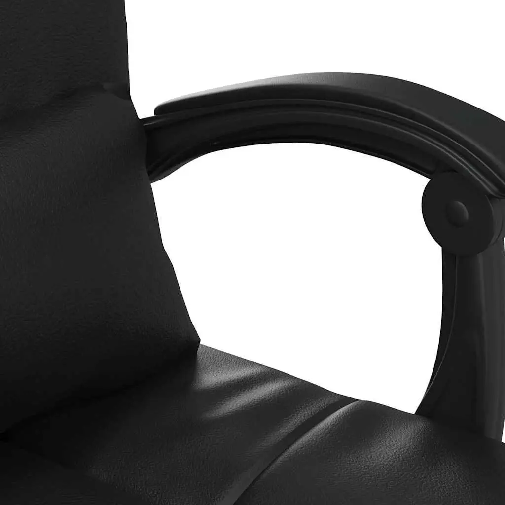 Massage Reclining Office Chair Adjustable Backrest Black Faux Leather