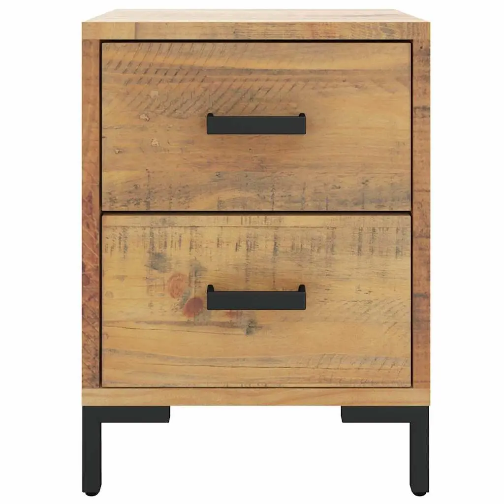 Bedside Cabinet Storage Table Solid Pinewood Brown 36x30x45 cm