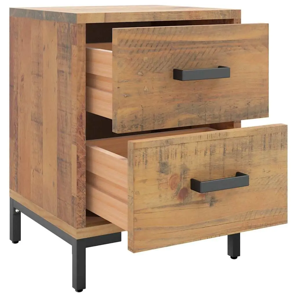 Bedside Cabinet Storage Table Solid Pinewood Brown 36x30x45 cm