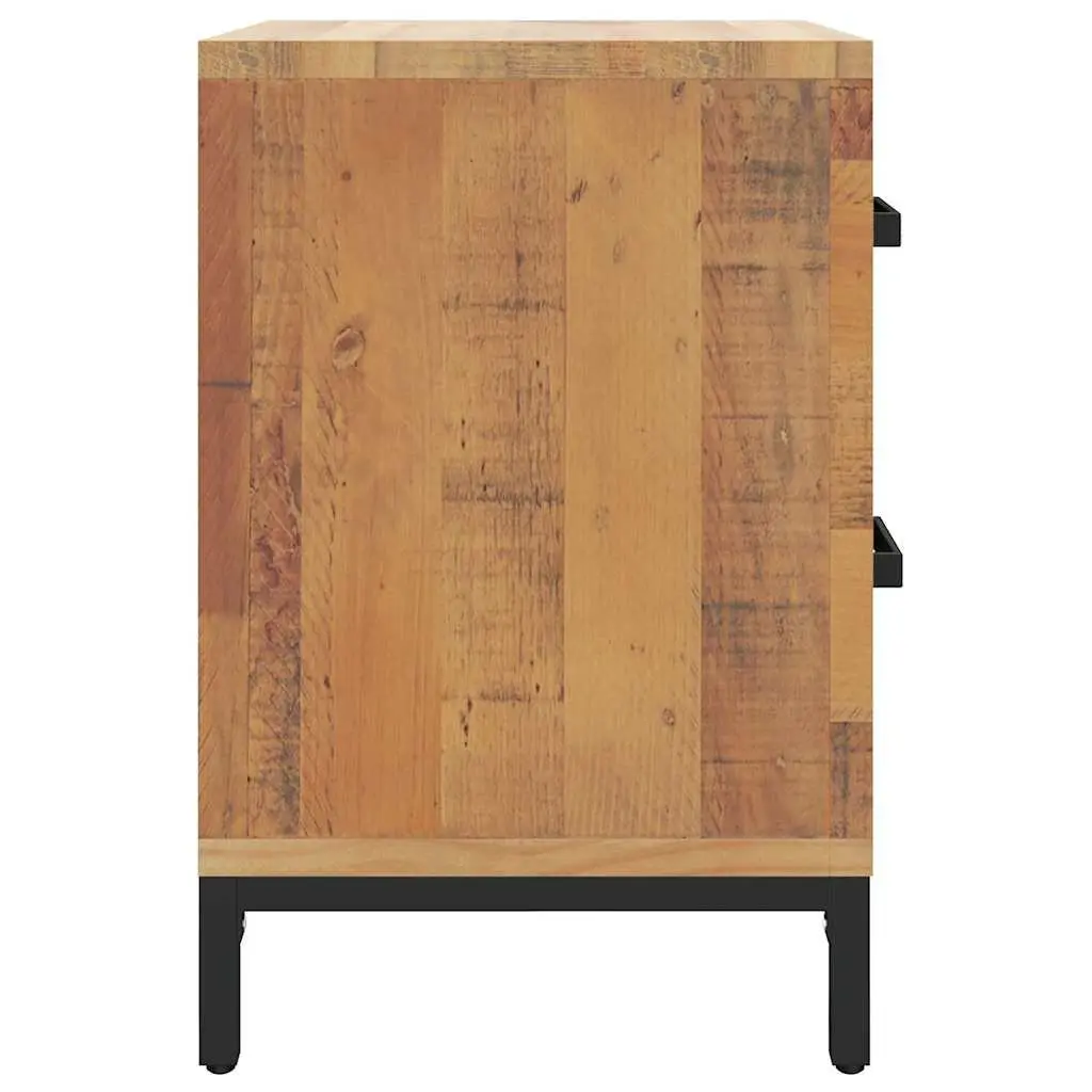 Bedside Cabinet Storage Table Solid Pinewood Brown 36x30x45 cm