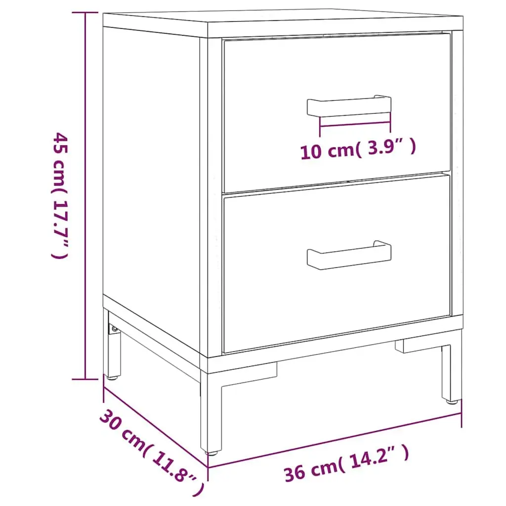 Bedside Cabinet Storage Table Solid Pinewood Brown 36x30x45 cm