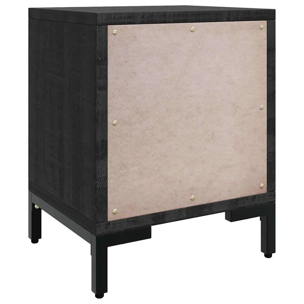 Bedside Cabinet Storage Drawers 36x30x45 cm Black Solid Pinewood