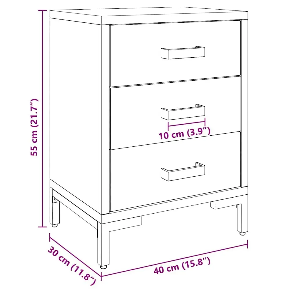 Bedside Cabinet Black 40x30x55 cm Storage Drawer Bedroom Furniture Bedside Table