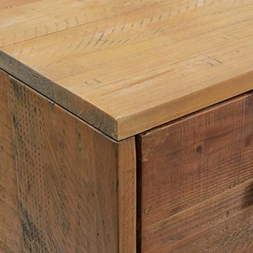 Shoe Rack Storage Cabinet 75x40x110 cm Brown Solid Pinewood with 2 Drawers
