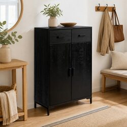 Reliable Shoe Rack in Black with Ample Storage