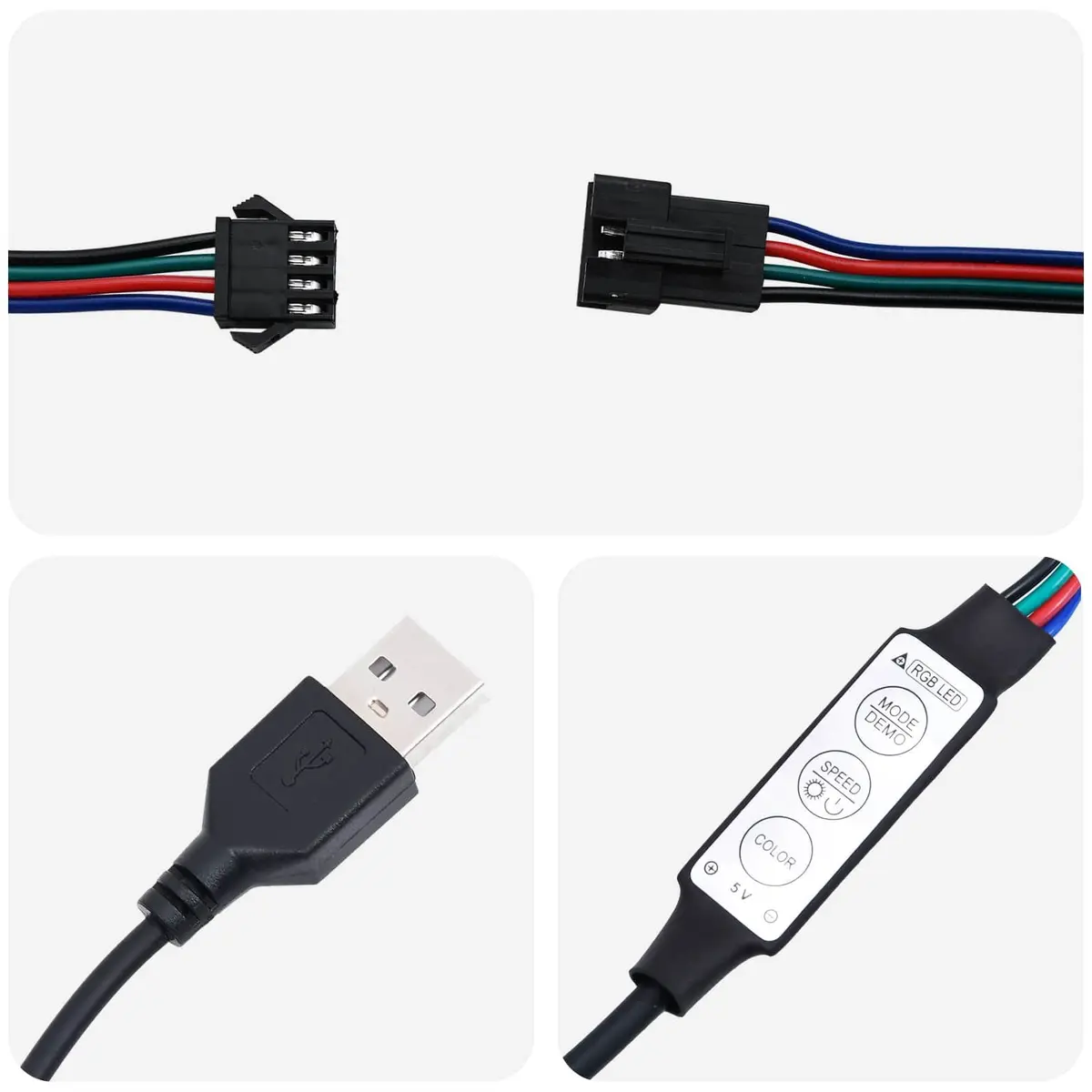 LED Strip Lights Accent Lighting 180cm Black USB Powered SMD5050