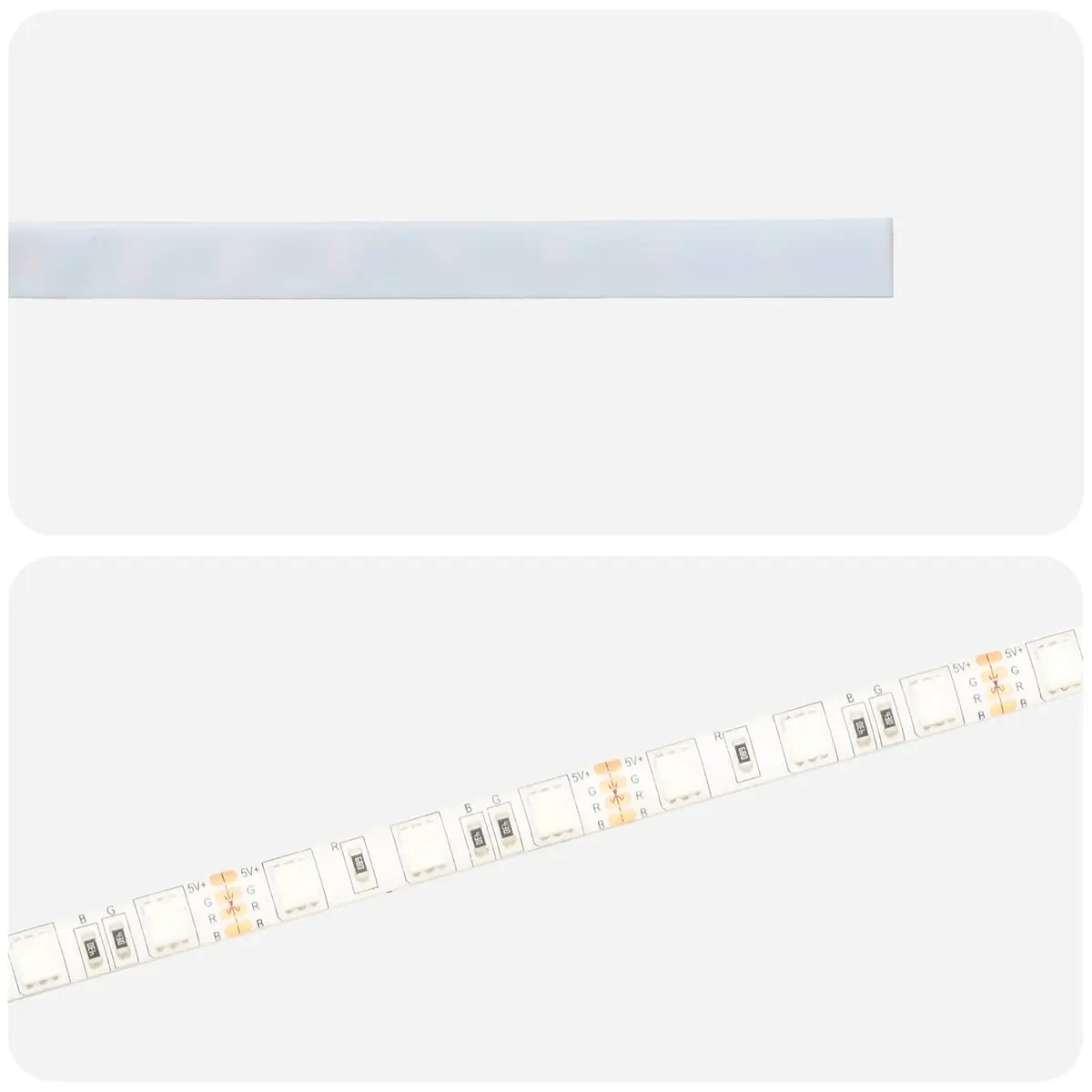 LED Strip Lights Accent Lighting 180 cm Black 2 pcs SMD5050 USB Indoor