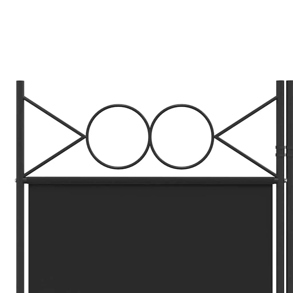 4-Panel Room Divider Screen Foldable Partition Wall Privacy 160x200cm Fabric Black