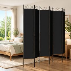 Value-Driven 6-Panel Folding Divider - Black 240x220cm