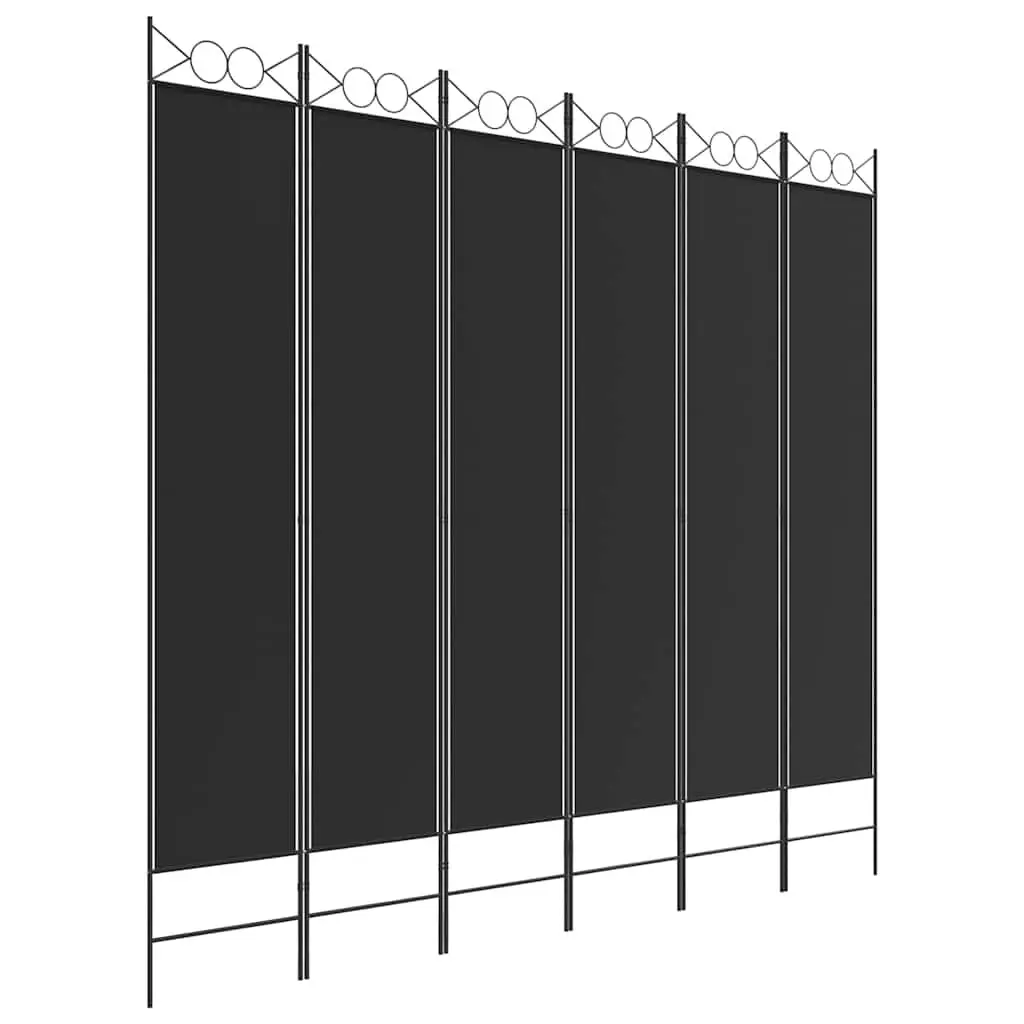 6-Panel Room Divider Privacy Separator Folding Partition 240x220cm Black
