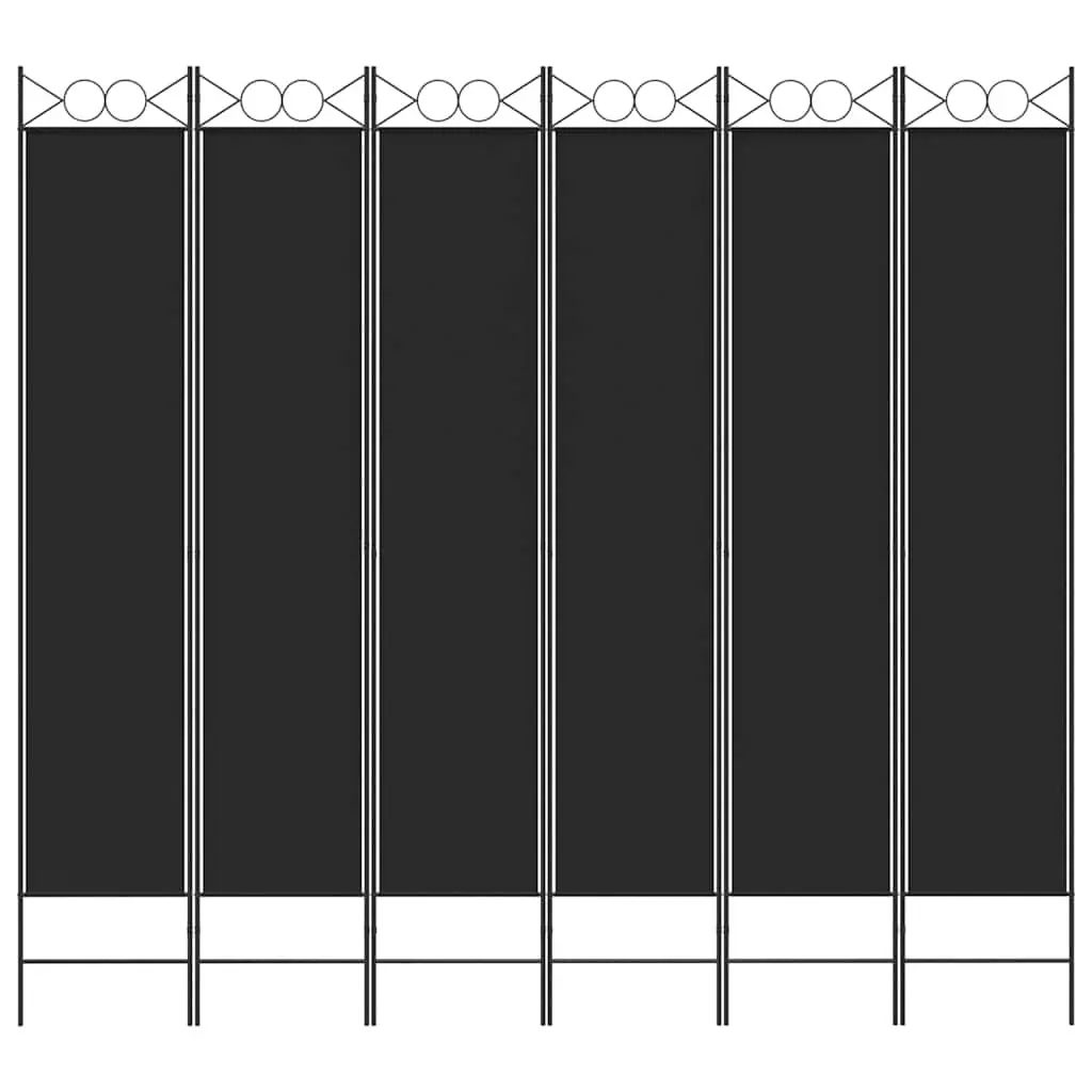 6-Panel Room Divider Privacy Separator Folding Partition 240x220cm Black