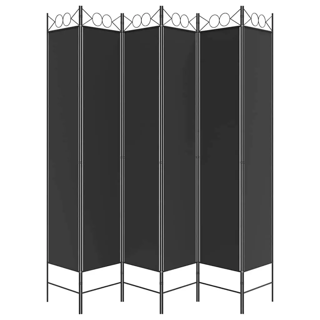6-Panel Room Divider Privacy Separator Folding Partition 240x220cm Black