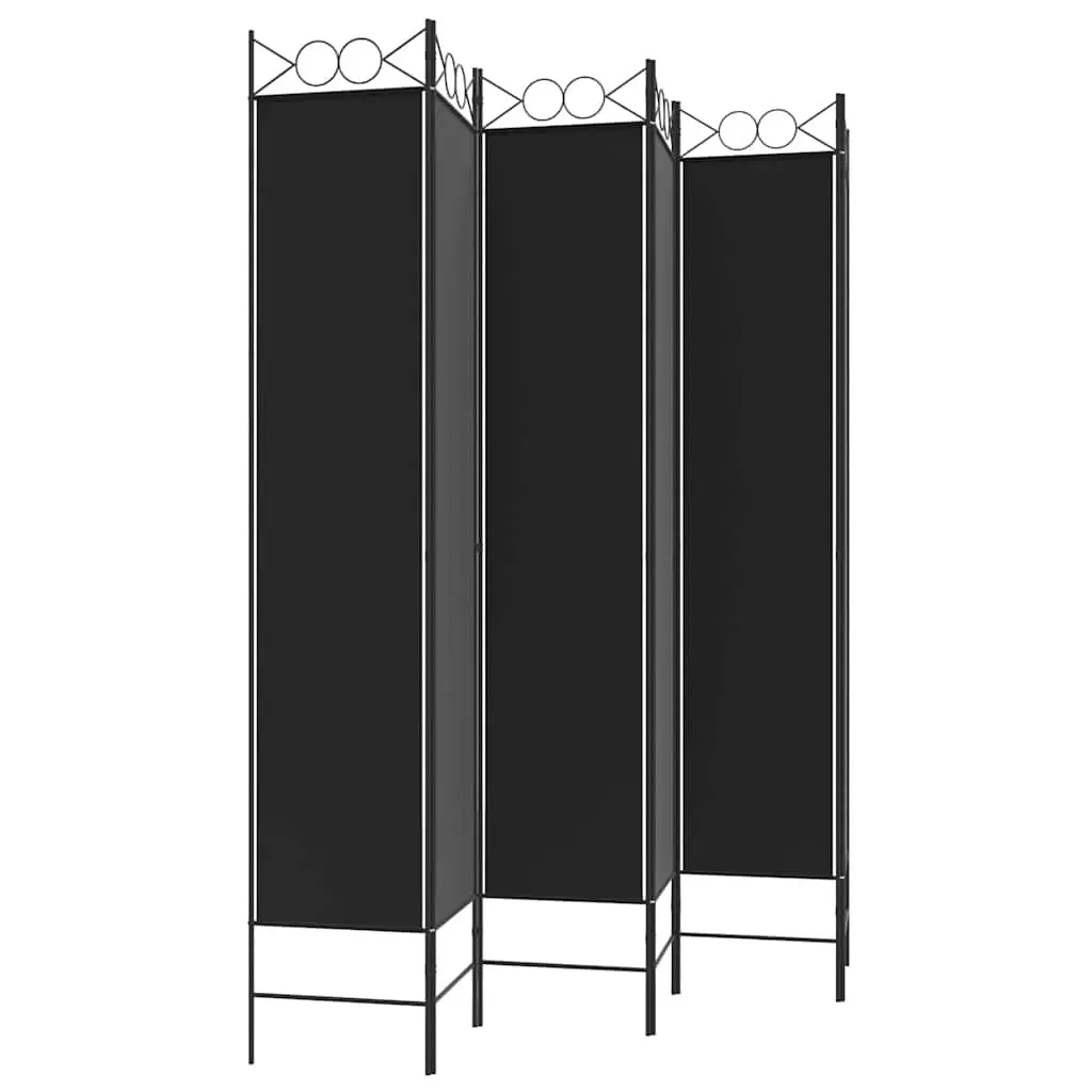6-Panel Room Divider Privacy Separator Folding Partition 240x220cm Black